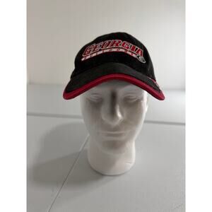 Vintage Georgia Bulldogs Captivating Strapback Hat Black and Red